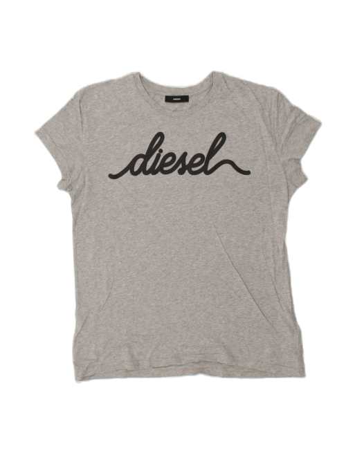 Vintage Diesel Graphic T-shirt Top UK 18 XL In Grey