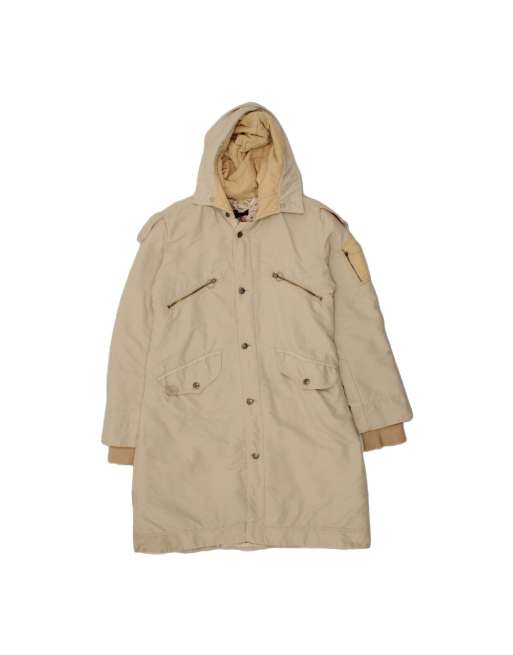 Vintage Diesel Hooded Windbreaker Coat UK 16 Large In Beige