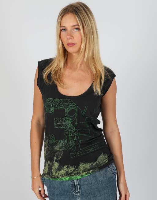Vintage Diesel M woven top in black, 3 of 4