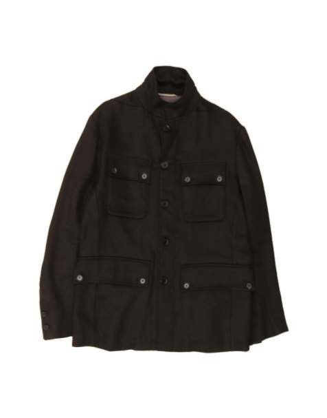 Vintage Diesel Overcoat UK 38 Medium In Black Linen - view 1