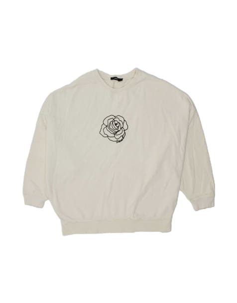 Vintage Diesel Oversized Graphic Sweatshirt Jumper UK 14 Medium In White - view 1
