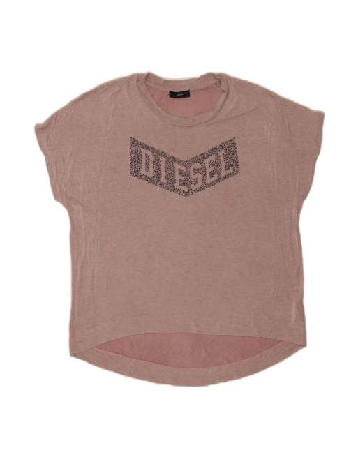 Vintage Diesel Oversized Graphic T-shirt Top UK 14 Medium In Pink
