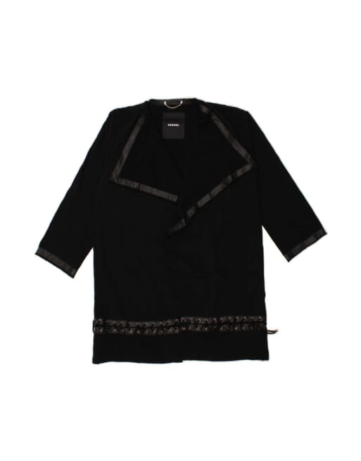 Vintage Diesel Oversized Open Cardigan Sweater Uk 2 2XS In Black