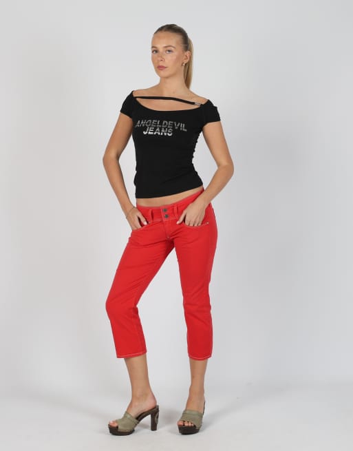 Vintage Diesel S capri trouser in red