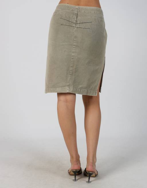 Vintage Diesel S denim midi skirt in beige, 4 of 4