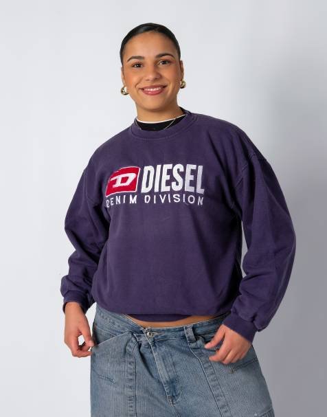 Vintage Diesel S Sweatshirt Navy Blue - view 1
