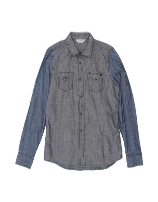 Vintage Diesel Shirt Small In Blue Colourblock