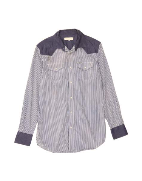 Vintage Diesel Shirt XS In Blue Pinstripe - view 1
