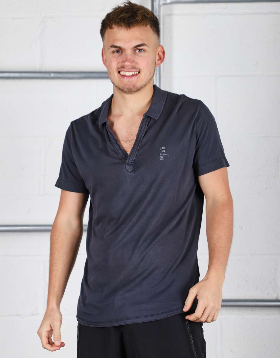 Vintage Diesel Size L short sleeve polo shirt in dark grey