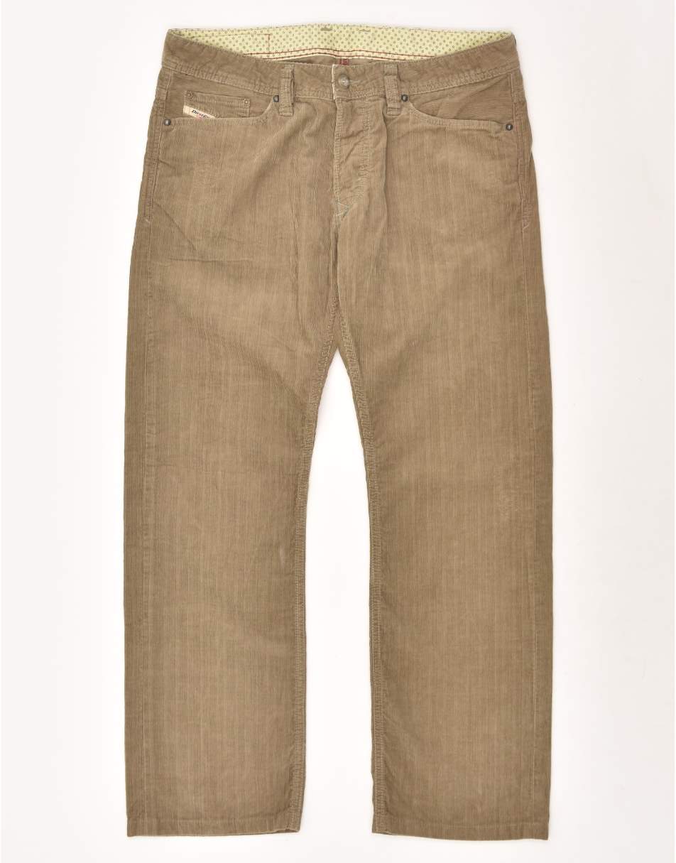 Vintage Diesel Size M Straight Corduroy Trousers in Brown
