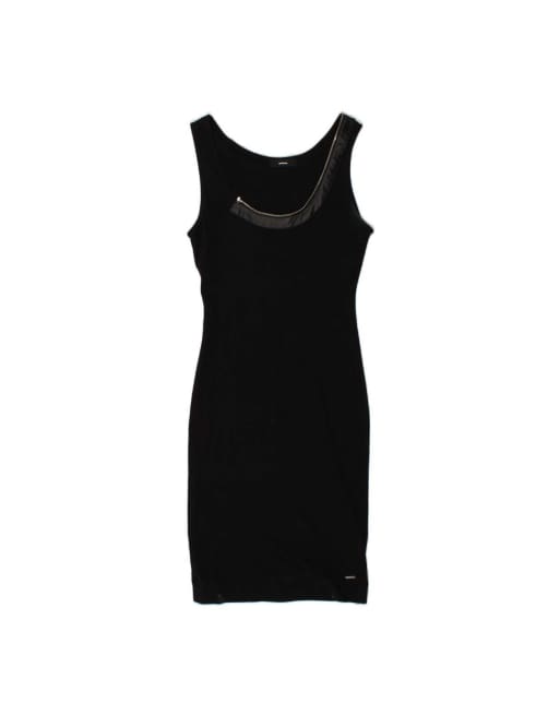 Vintage Diesel Sleeveless Bodycon Dress Uk 6 XS In Black
