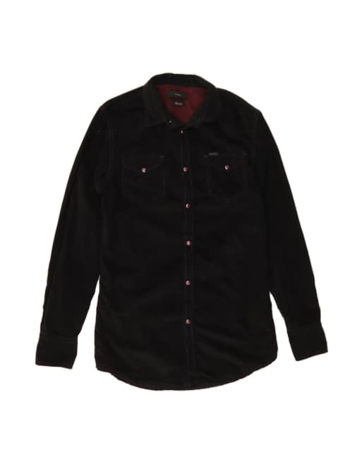 Vintage Diesel Slim Fit Corduroy Shirt Medium In Black