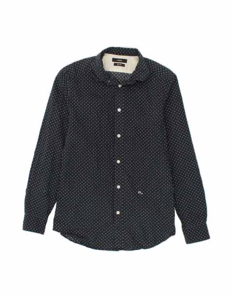 Vintage Diesel Slim Fit Shirt Small In Black Spotted - view 1