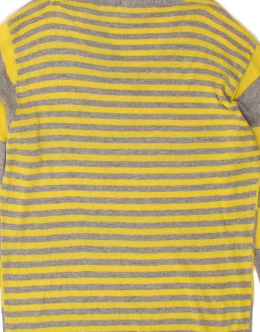 Vintage Diesel V-neck Jumper Sweater Medium In Yellow Striped, 4 of 4