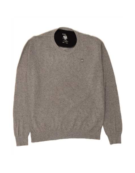 Vintage Diesel V-neck Jumper Sweater XL In Grey Flecked - view 1