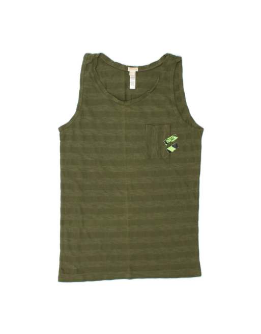 Vintage Diesel Vest Top Small In Green Striped
