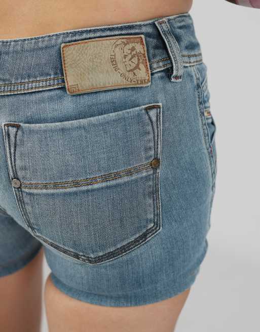 Vintage Diesel XS denim shorts in light blue, 4 of 4