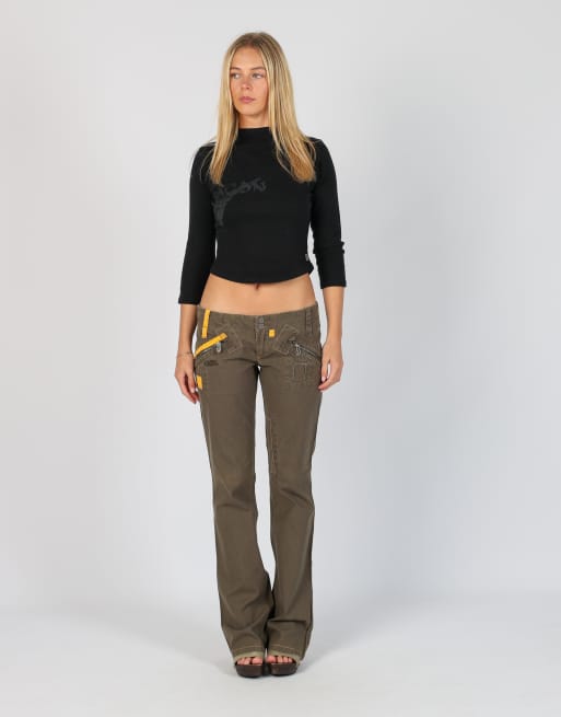 Vintage Diesel XS straight jeans in dark green, 1 of 4
