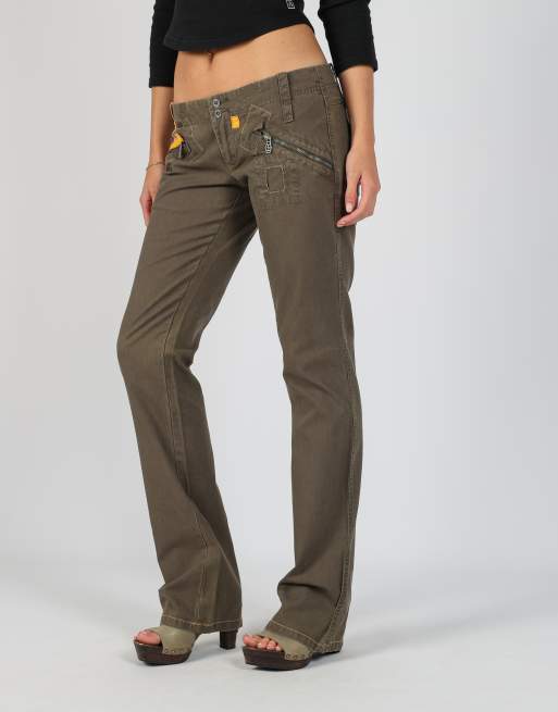 Vintage Diesel XS straight jeans in dark green, 2 of 4