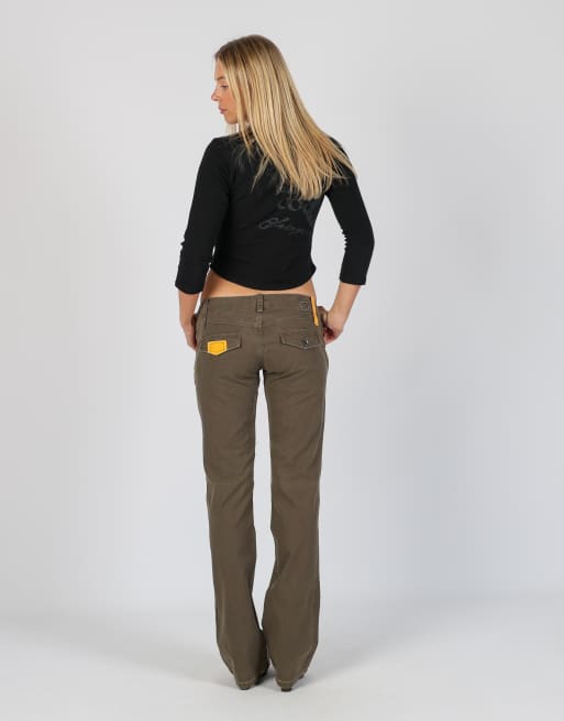 Vintage Diesel XS straight jeans in dark green, 3 of 4