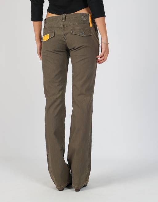 Vintage Diesel XS straight jeans in dark green, 4 of 4