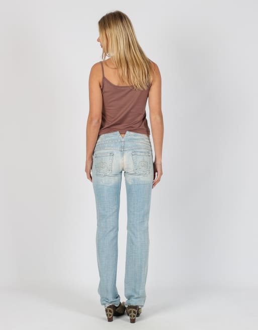 Vintage Diesel XS straight jeans in light blue, 3 of 4