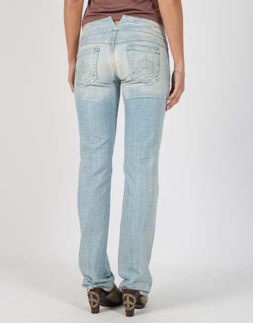 Vintage Diesel XS straight jeans in light blue, 4 of 4