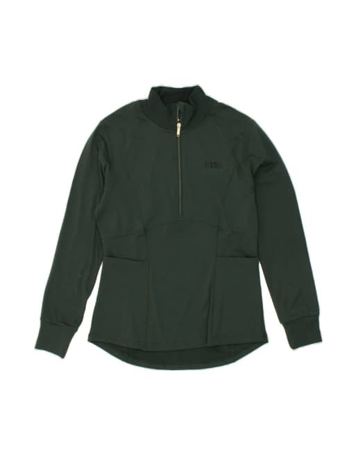 Vintage Diesel Zip Neck Pullover Tracksuit Top Uk 14 Medium In Green