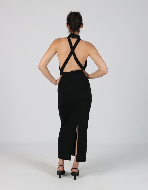Vintage Dine S woven maxi dress in black, 3 of 4