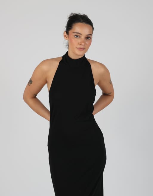 Vintage Dine S woven maxi dress in black, 4 of 4