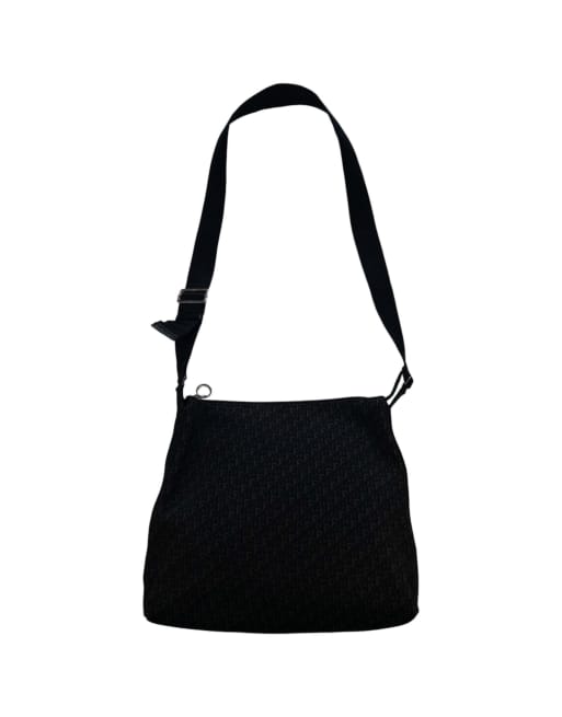 Vintage Dior Monogram Cross Body Bag in Black
