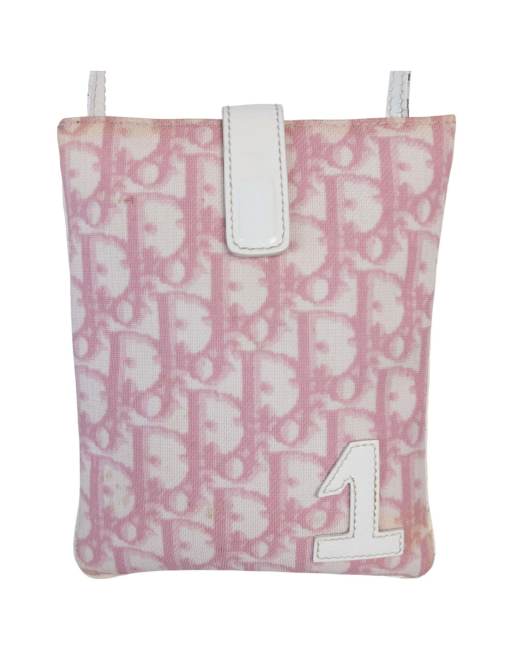 Vintage Dior Monogram Mini Crossbody Bag in Pink
