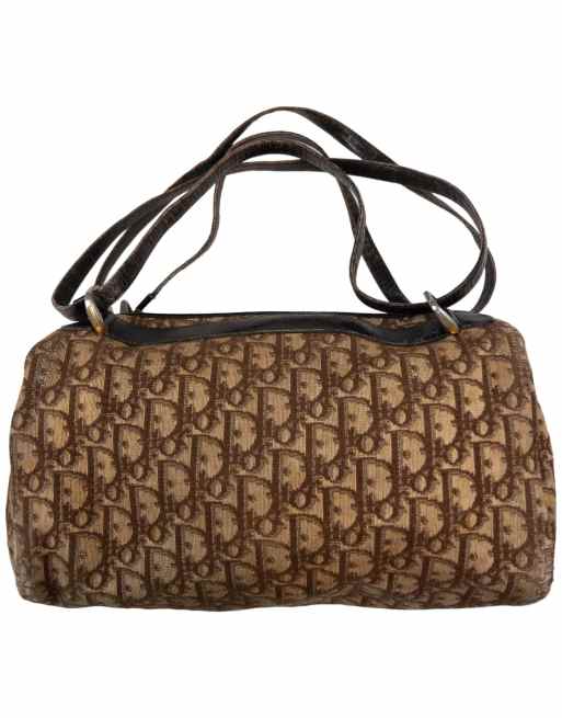 Vintage Dior Monogram Shoulder Bag in Brown
