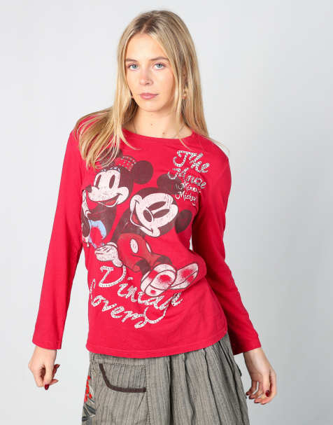 Vintage Disney L long sleeve top in red - view 1