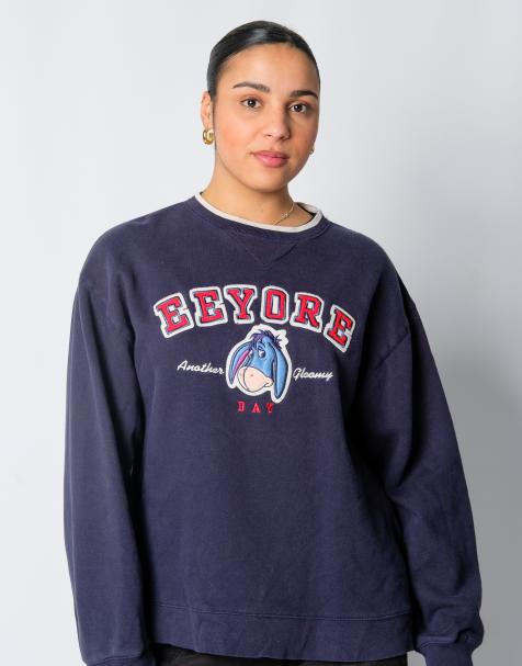 Vintage Disney L Sweatshirt Navy Blue Eeyore - view 1