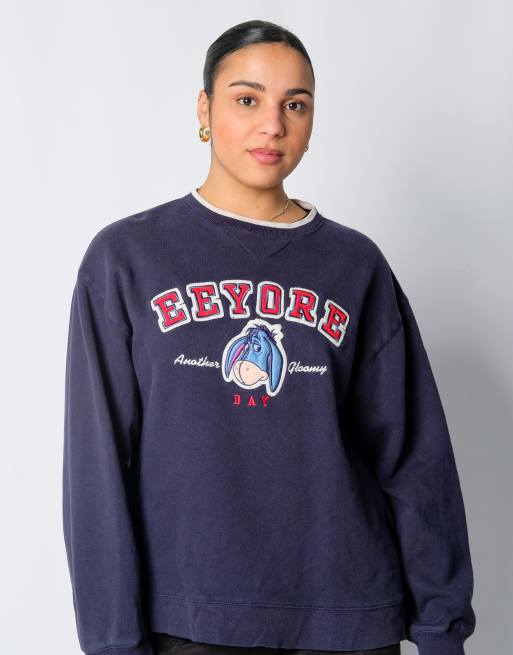Vintage Disney L Sweatshirt Navy Blue Eeyore