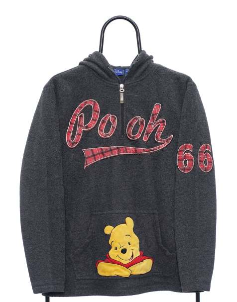 Vintage Disney pooh size S fleeced hoodie in grey - view 1