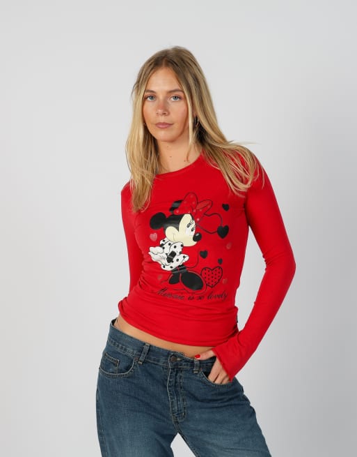 Vintage Disney S long sleeve top in red, 3 of 4
