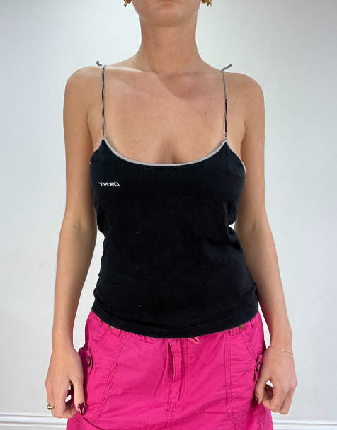 Vintage DKNY cami with contrast trim in black - view 1