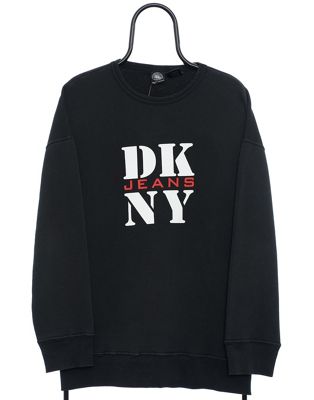 Vintage DKNY Size L Sweat-shirt Graphic in Black