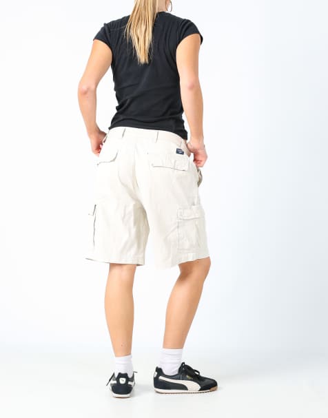 Vintage Dockers 32x20 canvas cargo shorts cream - view 1