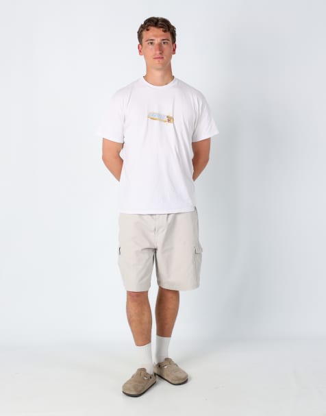 Vintage Dockers 32x30 canvas cargo shorts in white - view 1