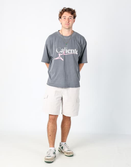 Vintage Dockers 34x20 canvas cargo shorts in cream