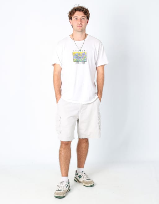 Vintage Dockers 34x21 canvas cargo shorts in cream