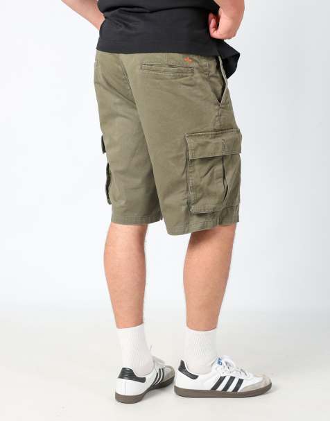 Vintage Dockers 34x21 canvas cargo shorts in dark green - view 1