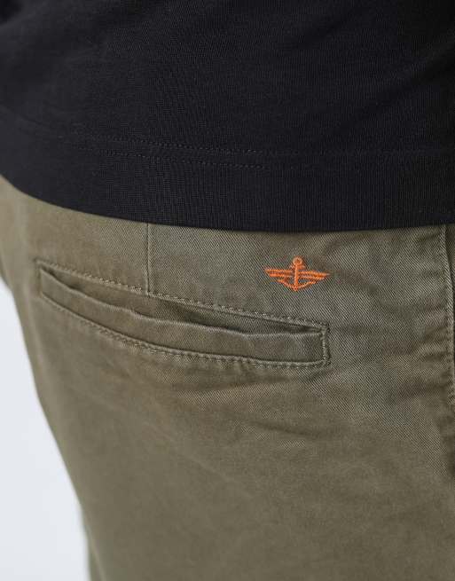 Vintage Dockers 34x21 canvas cargo shorts in dark green, 4 of 4