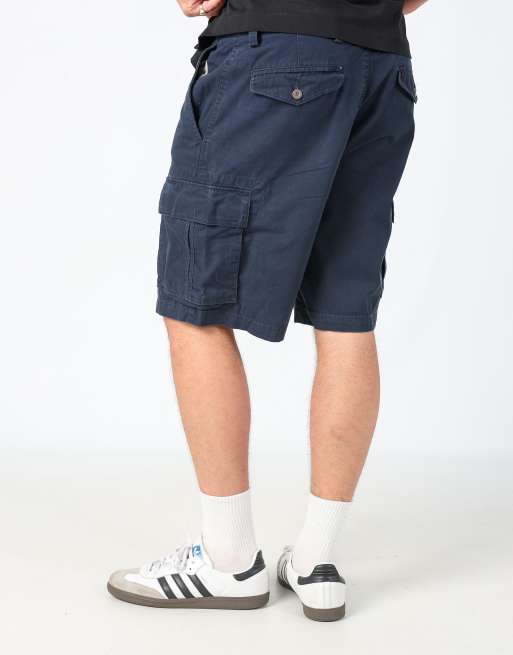 Vintage Dockers 34x21 canvas cargo shorts in navy blue