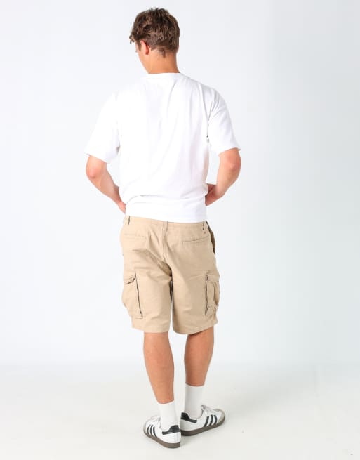 Vintage Dockers 34x21 canvas carpenter baggy shorts in tan, 3 of 4