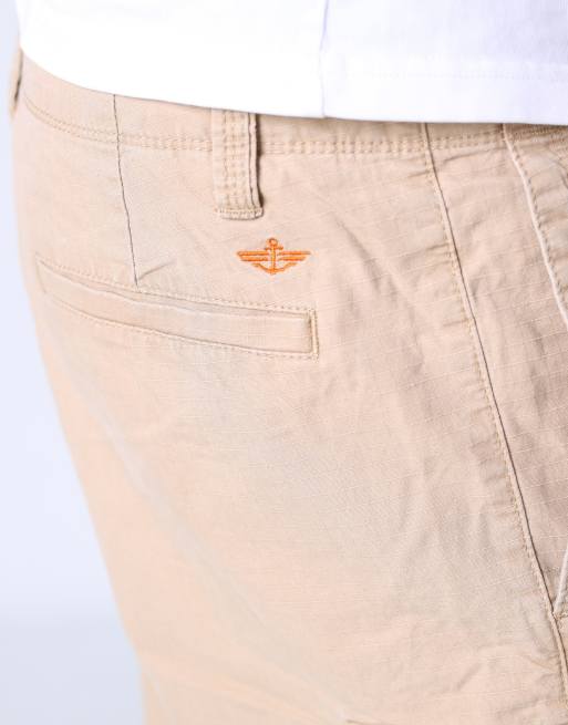 Vintage Dockers 34x21 canvas carpenter baggy shorts in tan, 4 of 4