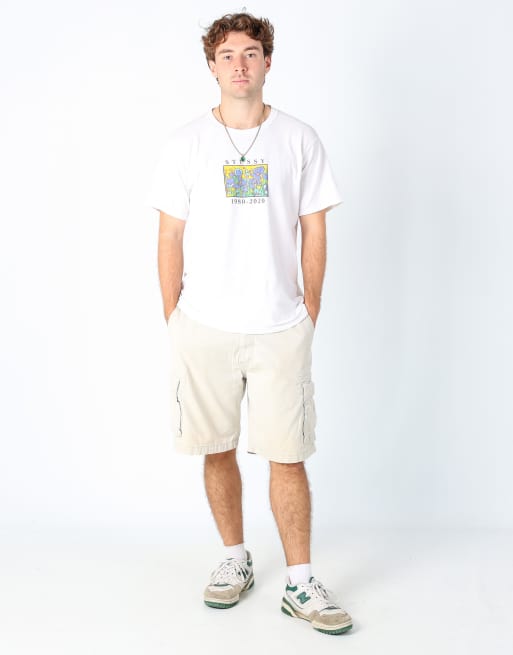 Vintage Dockers 34x22 canvas cargo shorts in cream, 2 of 4